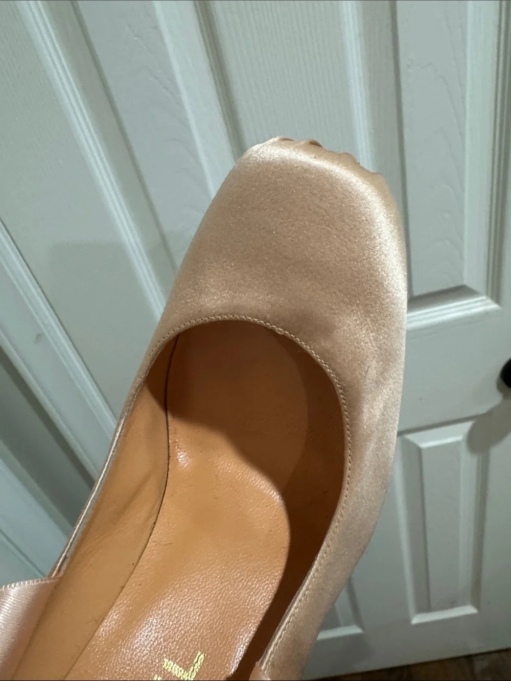 CHANEL/Blush/Pink Satin Ribbon/4” Ballet Heels/US Size 6.5/Worn Once! VINTAGE!!